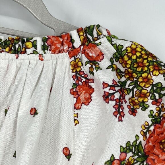 Anthropologie x Kinga Csilla Tunic Small Boho Peasant Oversize Floral Linen - Picture 5 of 12